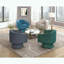 Fauteuil demi-tonneau pivotant en velours gris foncé-965578157