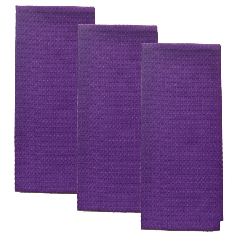Cotton Waffle Tea Towel Kitchen Towel, Purple
