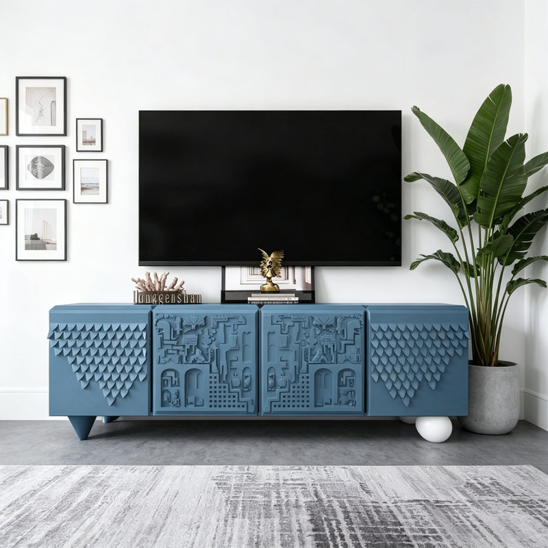 Meuble télé simple et créatif, Bleu