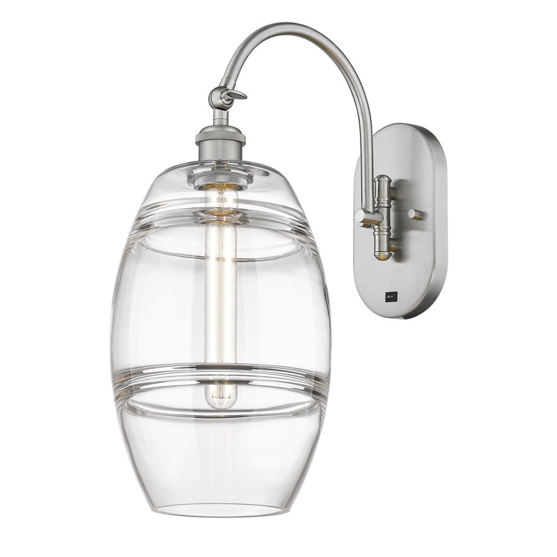 Applique murale en acier Dundrod, Transparent, Nickel satiné brossé