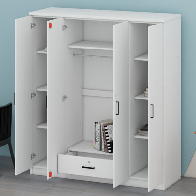 Armoire fonctionnelle à 4 portes avec tiroir pratique