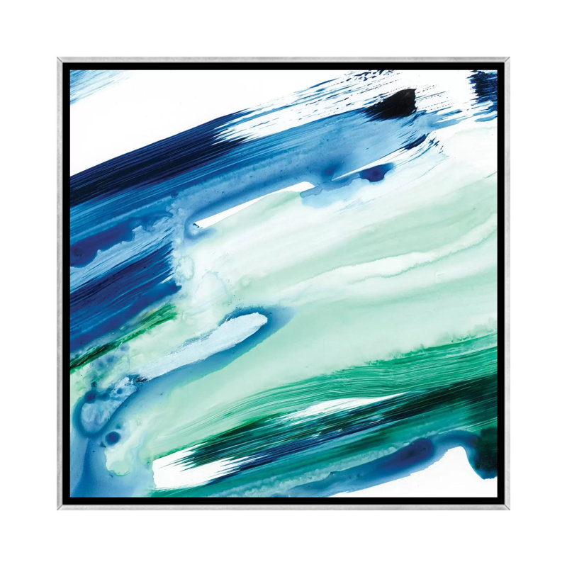 Reproduction d’art, "One Fluid motion I" par Ethan Harper, Toile avec cadre argenté, H 26 po x l 26 po x P 1,5 po