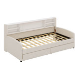  Lienke Twin Size Upholstered Platform Bed With Storage And Drawers