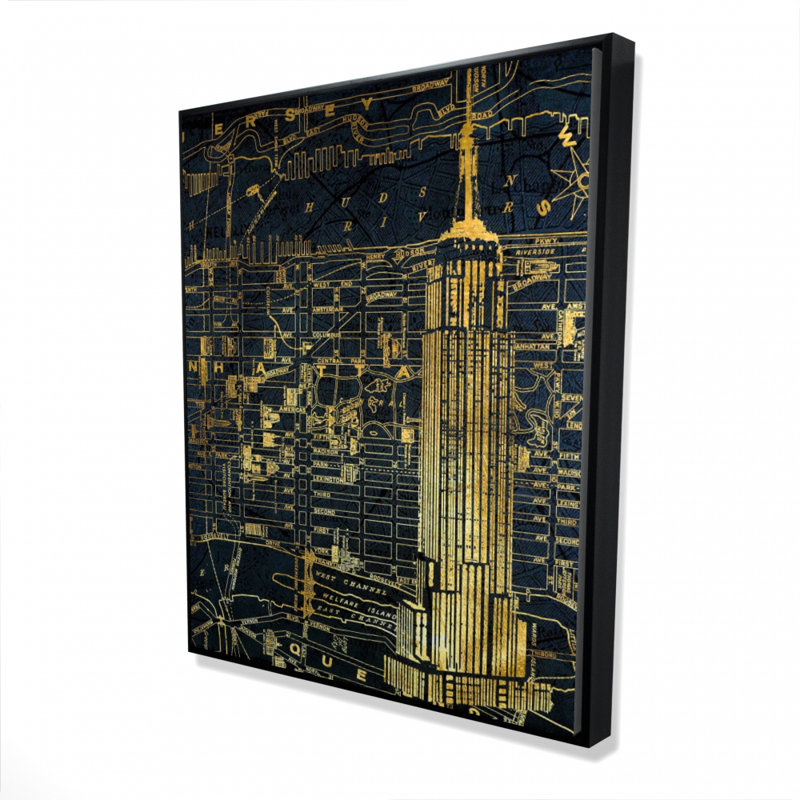 «Gold City Blue Print» sur toile