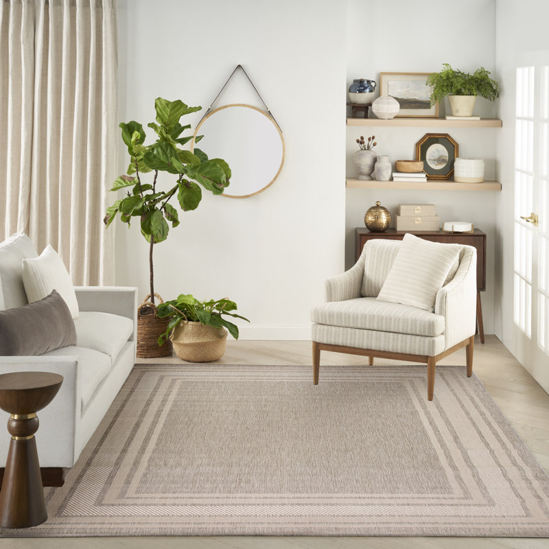 Horizon Indoor/Outdoor Modern Rug, Rectangle 8' x 10', Gray