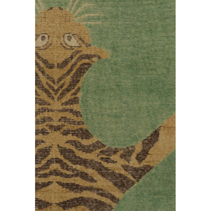 Distressed Homage Hand Knotted Wool Animal Print Area Rug, Rectangle 12' x 15'