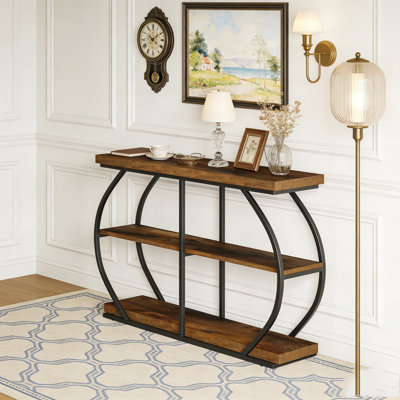 Table console d'entrée à 3 niveaux avec tablettes de rangement