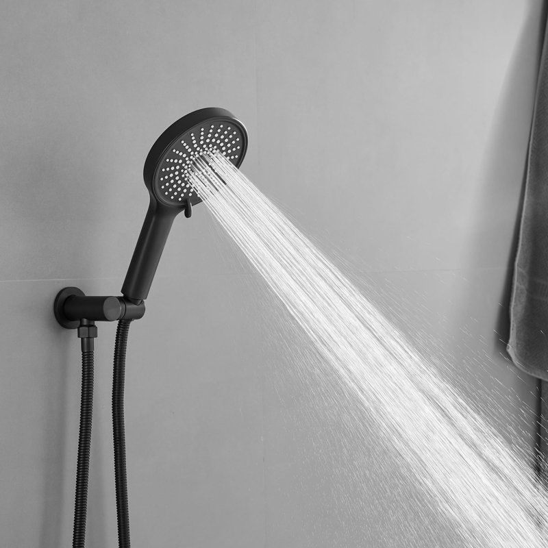 Wall Mounted Shower System With Hand Shower Double Handle Shower Faucet Set Brass Shower Trim Kit With Rough-In Valve