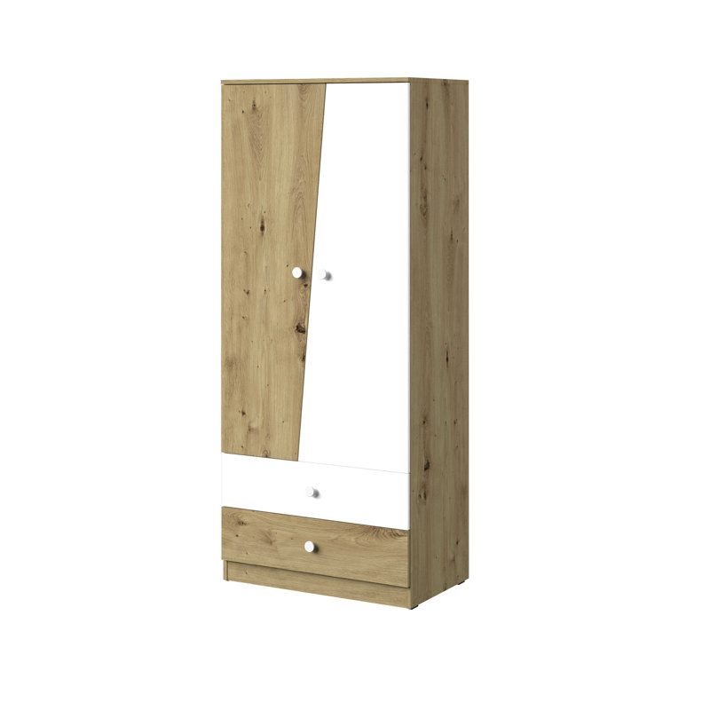 Nantes 2 Door Manufactured Wood Wardrobe, Matt White