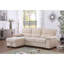 Canapé-lit modulaire réversible en tissu de velours beige Kipling-1900402571