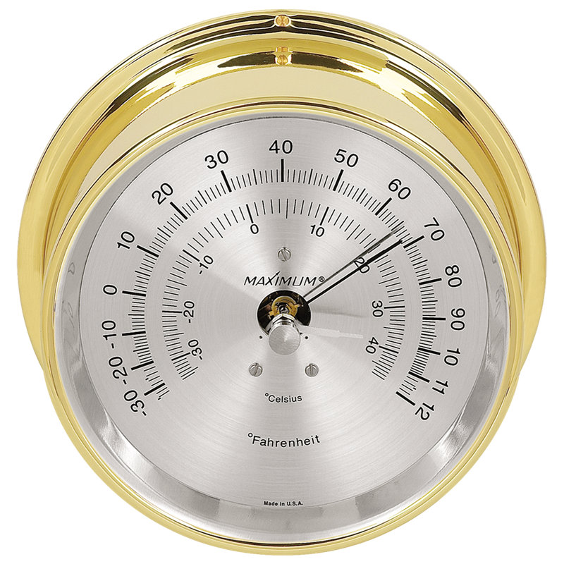 Criterion 6.5" Thermometer by Maximum Weather Instruments, Brass/Silver