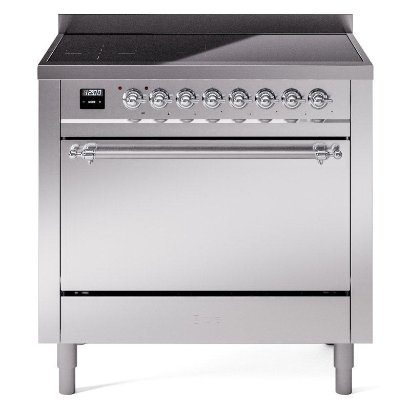 ILVE Nostalgie II 36 in Induction Range, Stainless Steel/Chrome