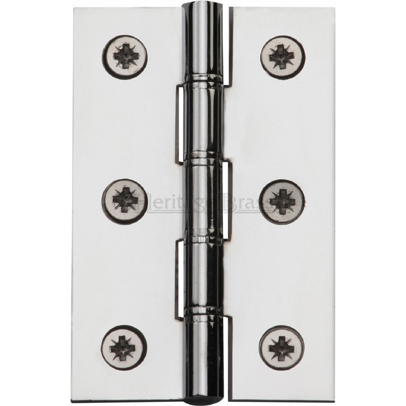 Heritage Brass Heritage Hinge with Phosphor Washers, 7.62 cm H x 5.08 cm W x 0.25 cm D, Polished Chrome