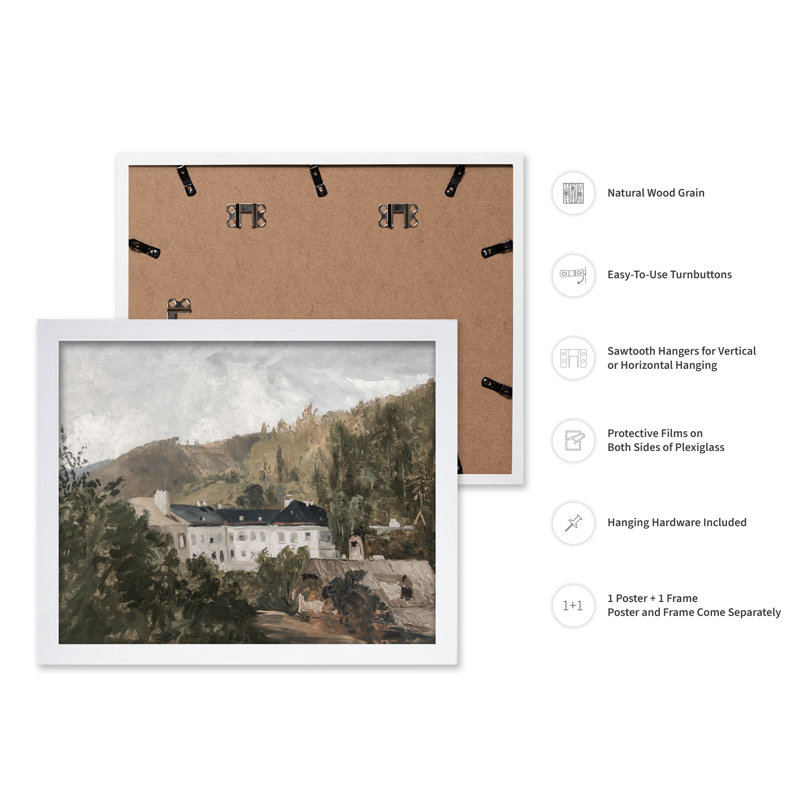 Villa européenne, Poster, White Framed, 16"H x 20"W