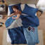 Ensemble d'édredon pour lit double / grand 3 pièces, bleu