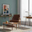 Chaise de conférence Mid-Century moderne en cuir PU avec structure en bois massif et conception ergonomique