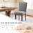 Modern Soft Linen Fabric 6'' Thickened Upholstered Dining Chair  with Solid Wood Legs, Nailhead Trim, Ergonomic High Back-1699584404