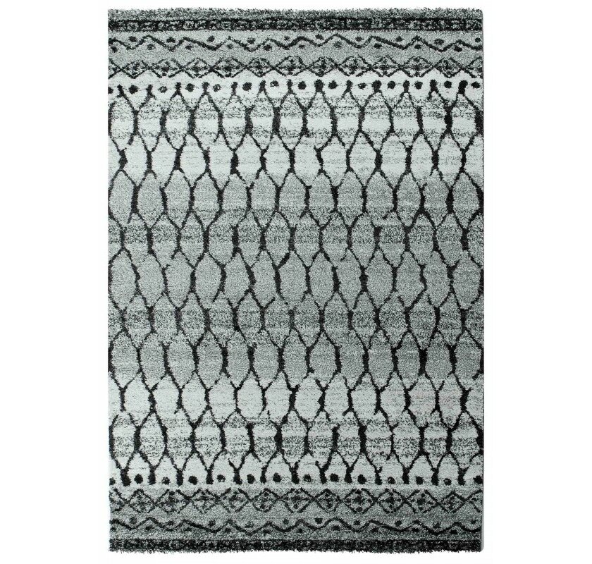 Flachgewebe-Teppich Blend in Grau/Schwarz