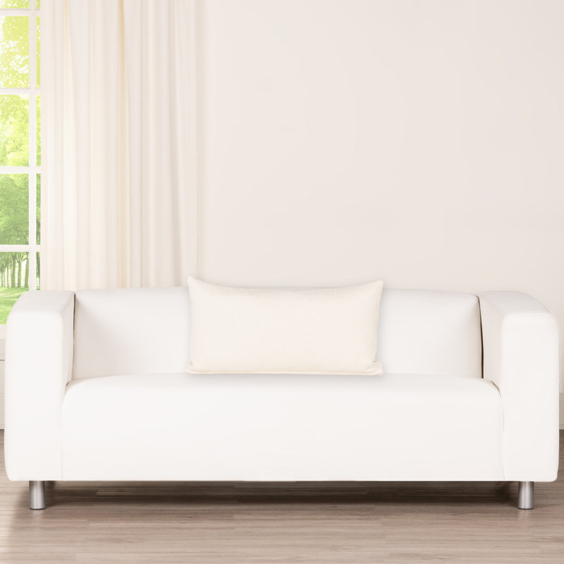 Coussin décoratif Cascade Getty, Crème, crème, Polyester, Rectangle H 14 po x l 26 po