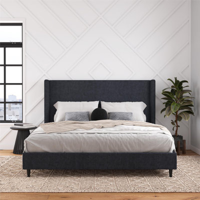 Ana King Upholstered Wingback Bed