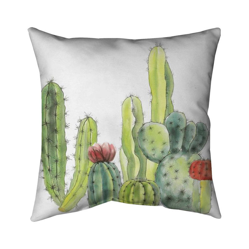 Small cactus - 20"x20" Throw pillow - Poly twill - Print on demand