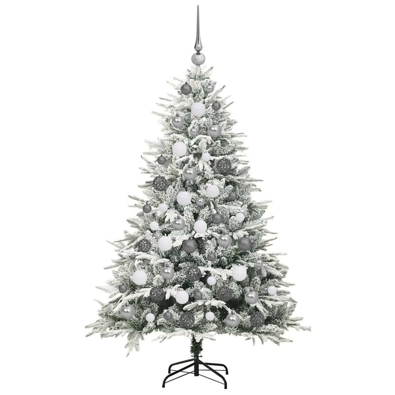  Artificial Christmas Tree Green And White 70.9" PVC