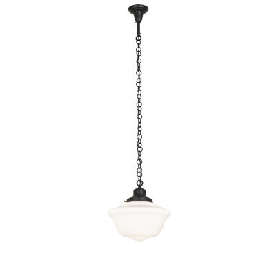 16" Wide Revival Schoolhouse W/Traditional Globe Pendant