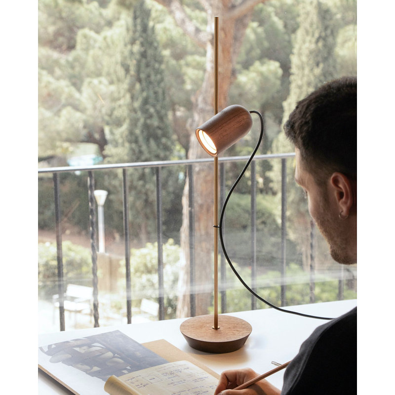 Onfa Table Lamp, Graphite/Oak, Oak