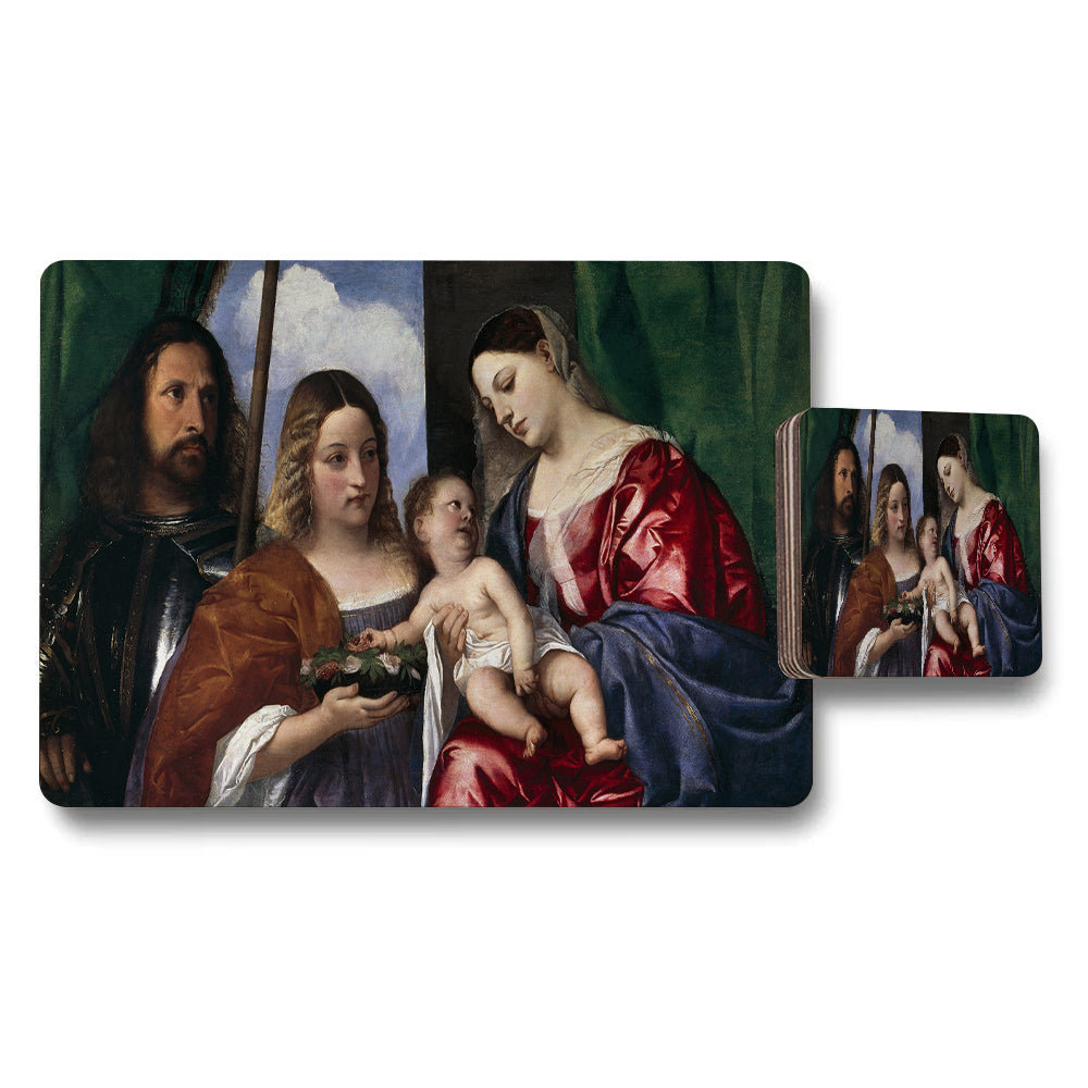 Madonna And Child Classic Artwork Placemat Coaster Set