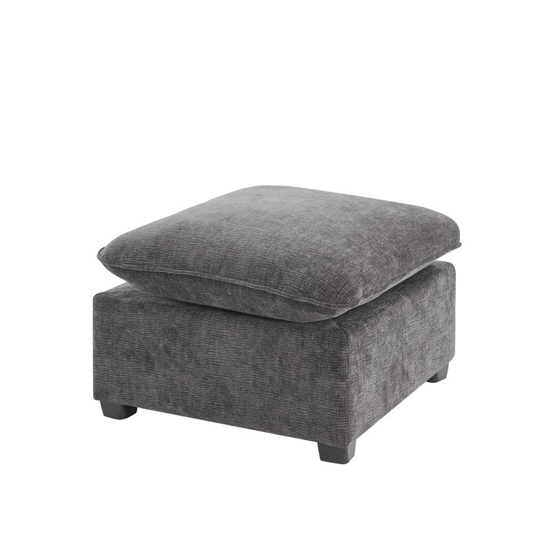 26*26" Ottoman Module for Modular Sectional Sofa,Wide Seat,Chenille,2 Colors, Dark Gray