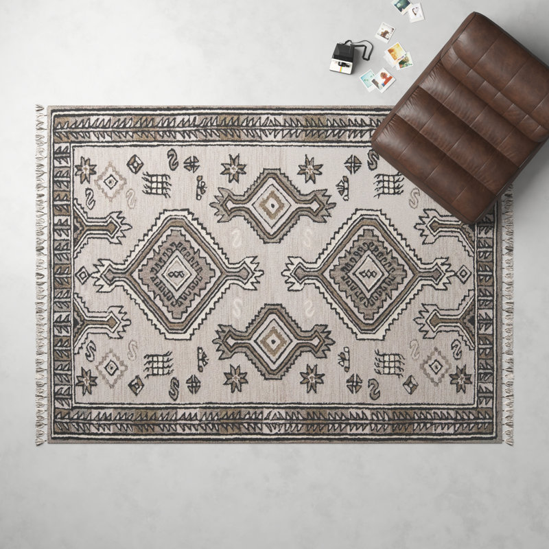 Bronte Performance Hand Tufted Wool Southwestern Indoor Rug, Rectangle 5' x 8'