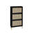 Freestanding 3 Door Shoe Rack, Entryway Storage Cabinet, 44Lb Load, Engineered , -, Gold Handle, Double Shelf, Metal Base With Slip Pads, Black Particle Board, Simple Assembly Procedure For Entryway,-127429498