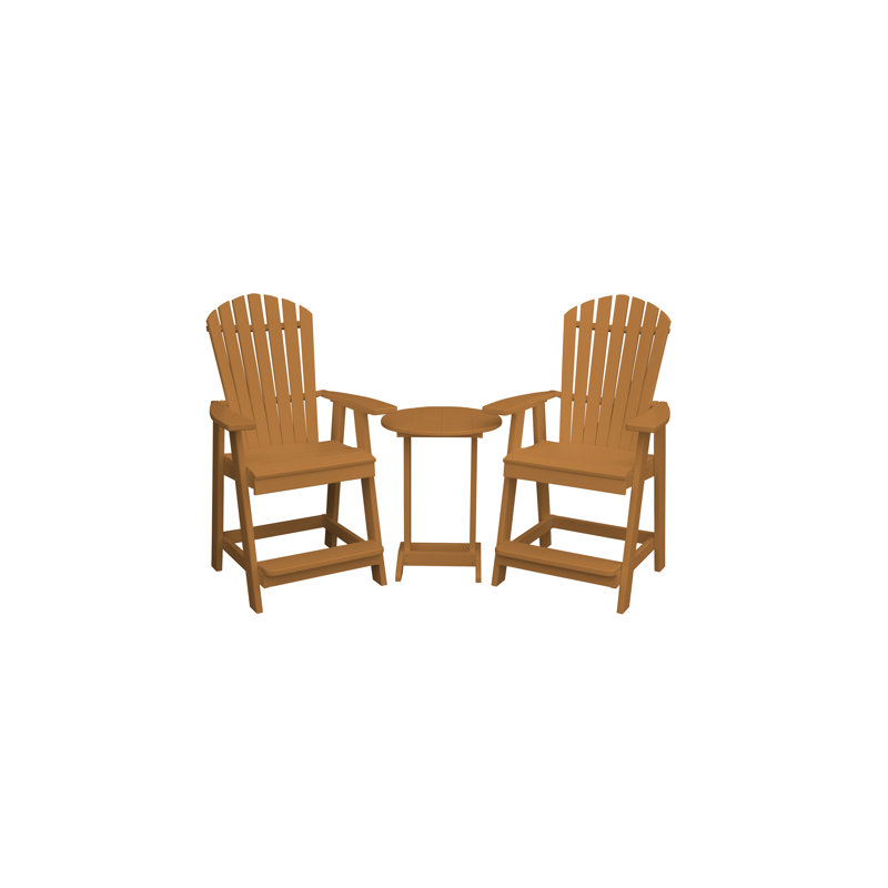 Baldomera Bar Set with Stools, Cedar