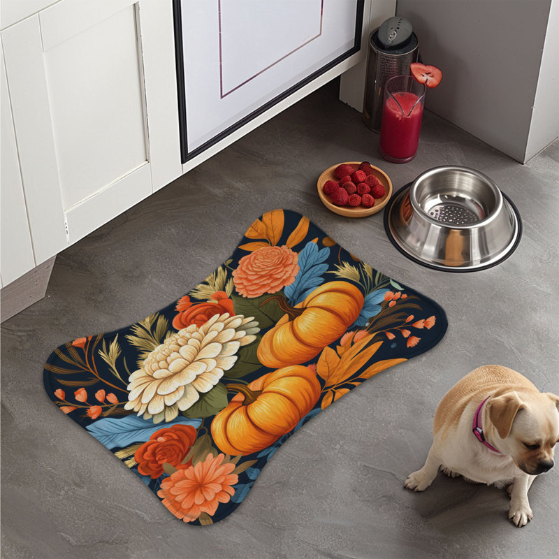 Motif de citrouille - Tapis d'alimentation en os 1 pièce