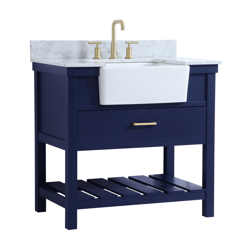 Ensemble de meuble-lavabo simple 36 po Pelaghia, Bleu