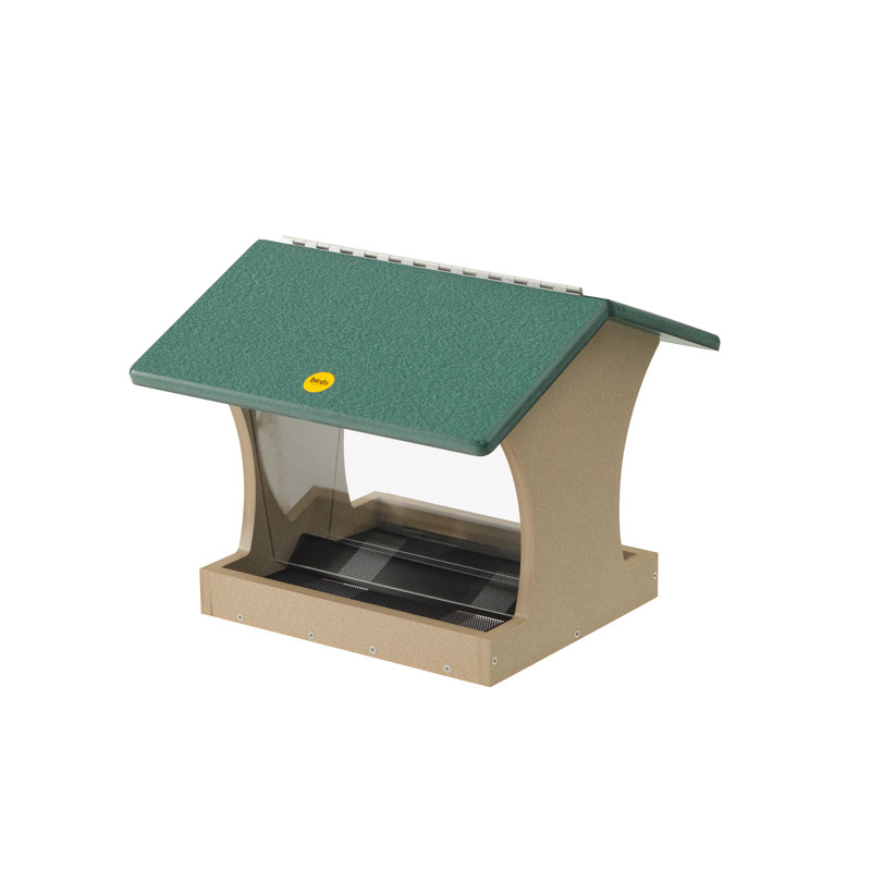 Mangeoire d'oiseaux à double face suspendue ou montée en plastique recyclé 10 po Birds Choice, taupe / vert, Vert
