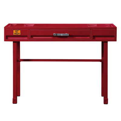 Bureau 1 chambre à coucher rouge - style d'écriture 1 tiroir d'inspiration industrielle