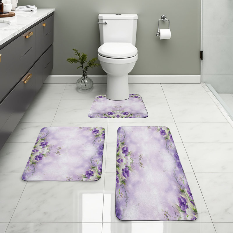  Ensemble de tapis de salle de bain Floral