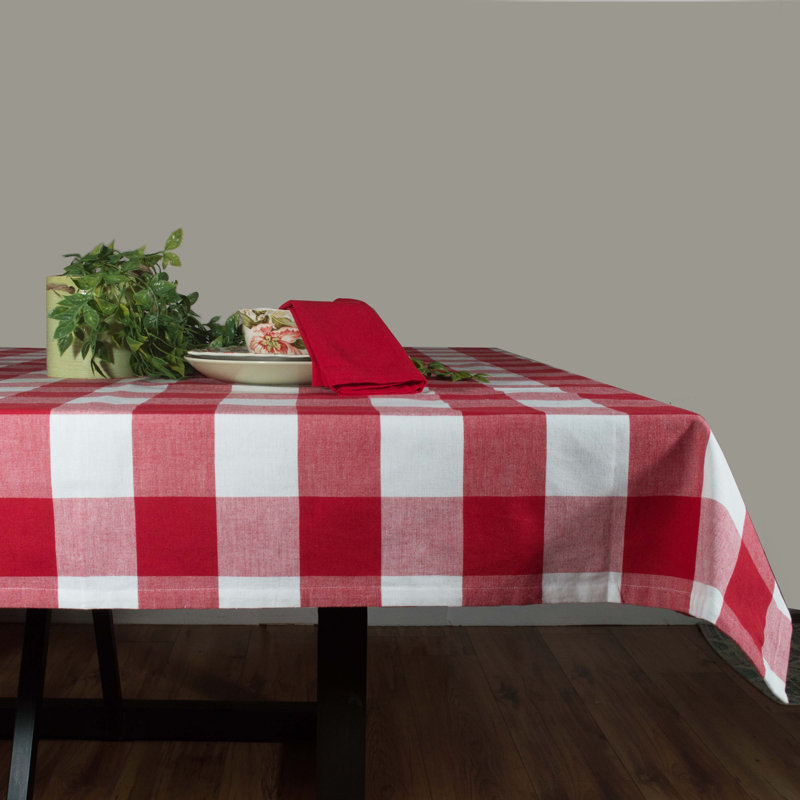 Gracehill Checkered 100% Cotton Tablecloth, Red, 54" x 54"