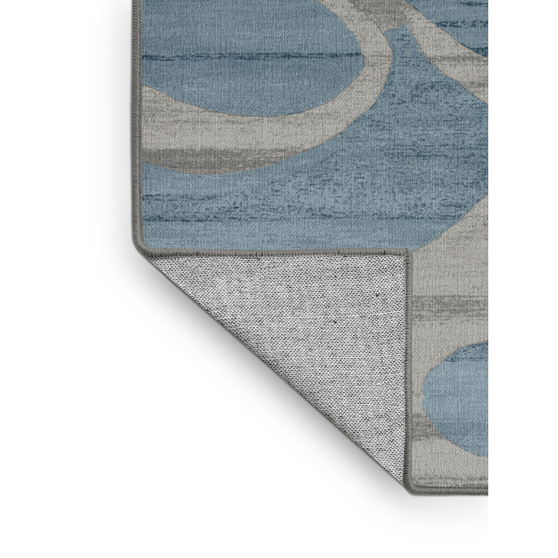 Machine Washable Abstract Grey Area Rug, Rectangle 2' x 3'