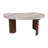 Marble Coffee Table With Sculptural Wooden Legs For Home Decor - Versatile Small Table For Living Room Decor And Office Spaces - 41", Brown & Gray