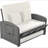 Wicker Rattan Double Chaise Lounge, 2-Person Reclining Daybed With Adjustable Back And Cushions, Free Furniture Protection Cover-1589931677