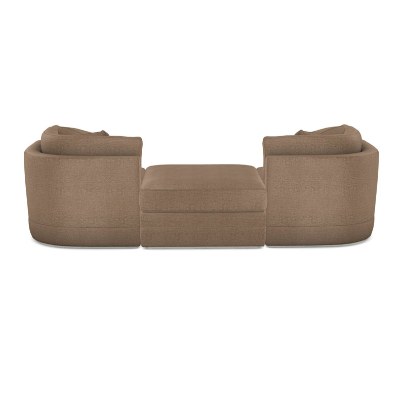 3-Piece Boyden Curved Corner Sectional, Wrenn, Nadia Earth Crypton®