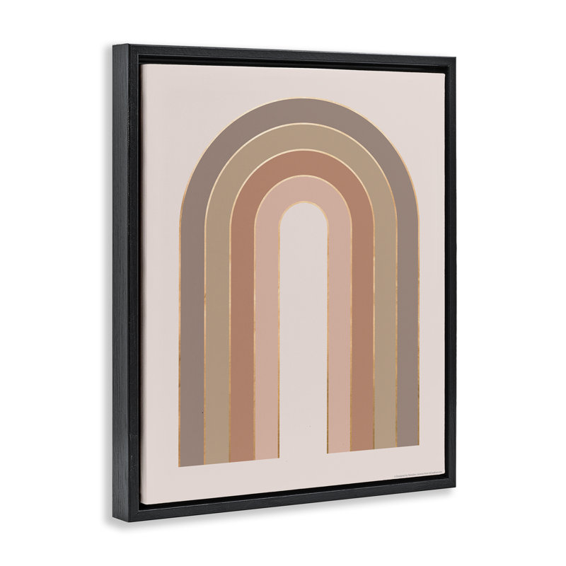 «Peachy Boho Rainbow» par Reinders, Cadre flottant noir de jais, H 21 po x l 17 po