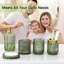 Ensemble d'accessoires de salle de bain en verre vert 5 pièces, ensemble de salle de bain vert, ensemble de distributeur de savon et porte-brosse à dents, ensemble de support Qtip, ensemble de lavabo de salle de bain rétro
