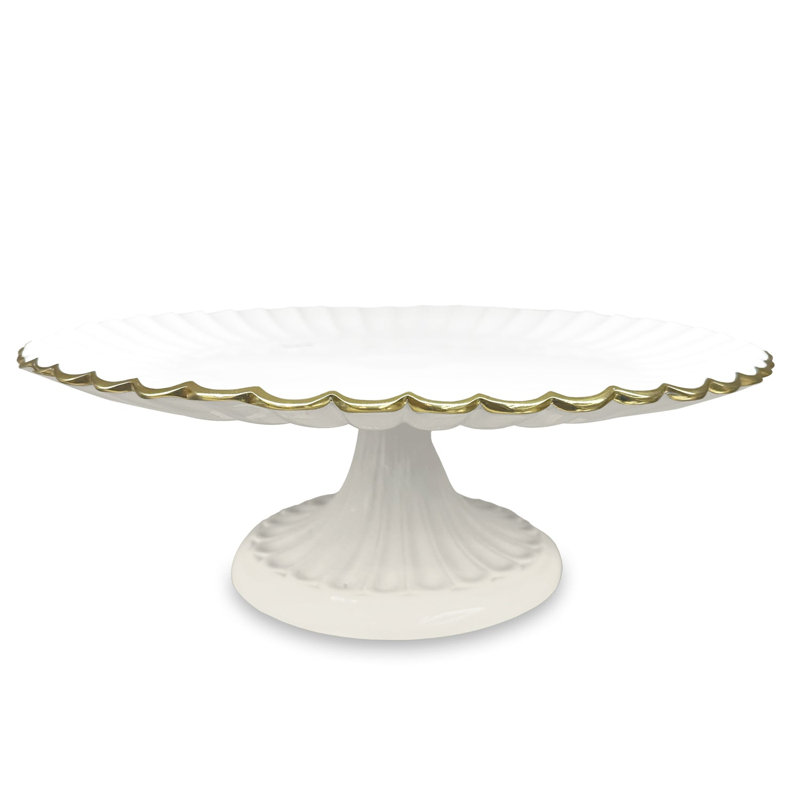 Encanto Vienna Pedestal Cake Plate (Cream and White)