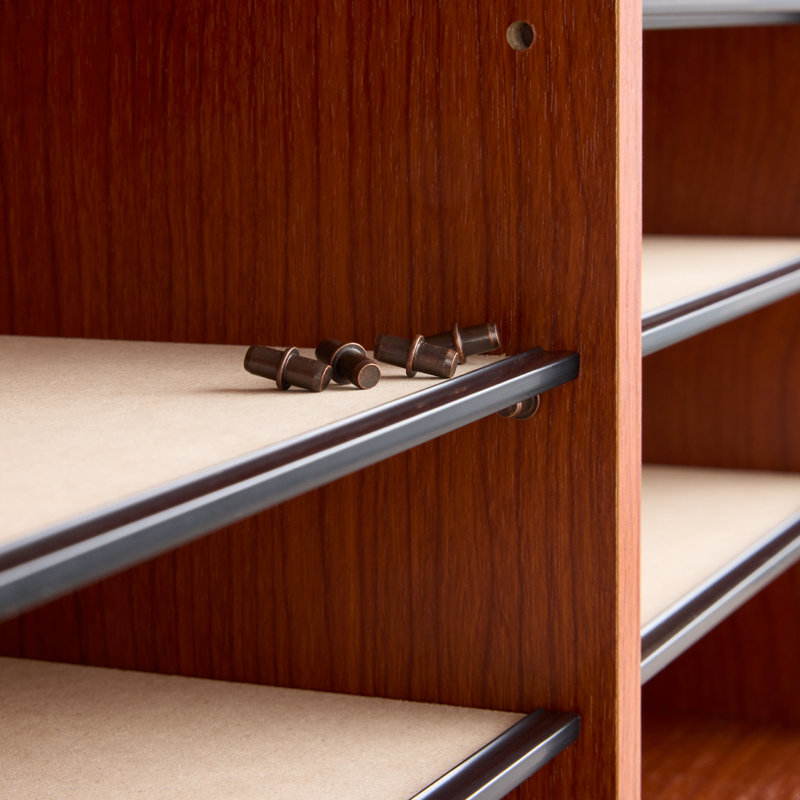 Cherry Laminate 12-Compartment Adjustable Literature Sorter