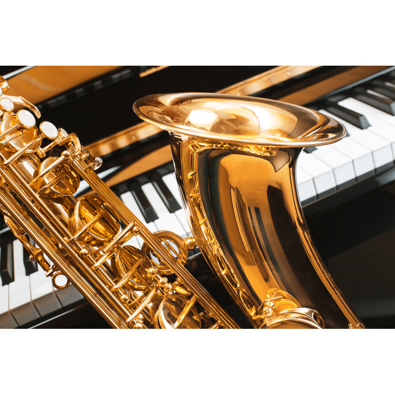 Saxophone And Piano by Tarasov_vl - Wrapped Canvas Print, 30cm H x 46cm W x 3.8cm D