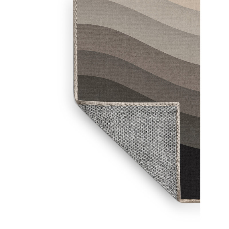 Tapis ovale minimaliste lavable à la machine en beige - reliure beige, 6 x 9