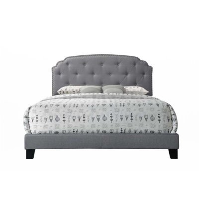 Tradilla Gray Fabric Queen Bed(Only Bed)